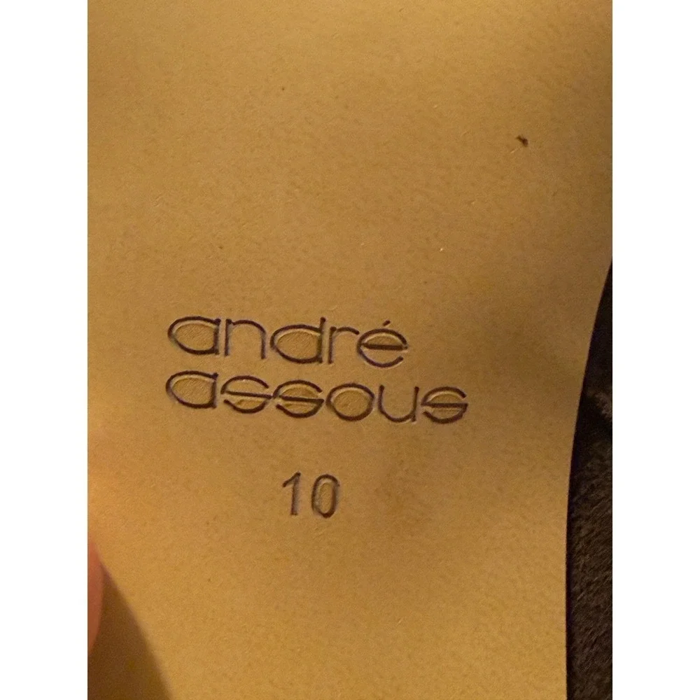 Andre Assous Brown Suede‎ Kitten Heel Ankle Bootie Womens 10 Almond Toe New